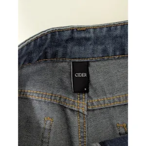 Cider Mid Rise Star Pattern Wide Leg Jeans Womens Small Denim Pants Streetwear thumbnail 5