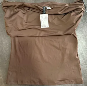 H&M Brown Off-Shoulder Stretch Camisole thumbnail 1