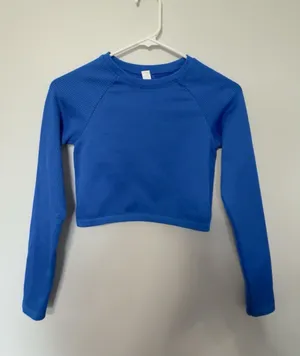 Aerie OFFLINE Long Sleeve Cropped Seamless T-Shirt thumbnail 1