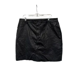 PrettyLittleThing Women's Black Coated Mini Skirt UK 20 EU 48 thumbnail 2