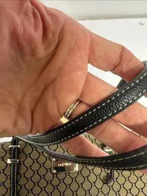 Nine West Tan and Black Geometric Tote thumbnail 12