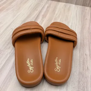 Seychelles Low Key Puff Slide Sandals Womens 11 Brown Excellent Leather Flat thumbnail 4
