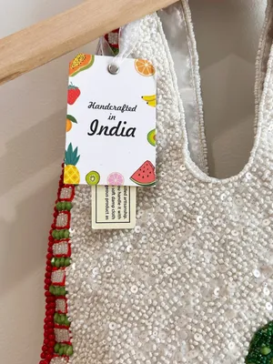 NWT Viral Aperol Spritz Beaded slouchy Shoulder Bag Handcrafted India hobo bag thumbnail 9