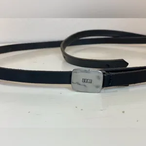 LOFT Women’s‎ Vintage Black Leather Long Belt with Silver Buckle Size 32”/34” thumbnail 2