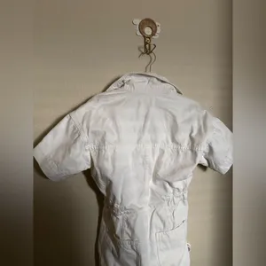 Free People Marci Denim Coveralls Utility Overalls‎ Sz XS in White thumbnail 7