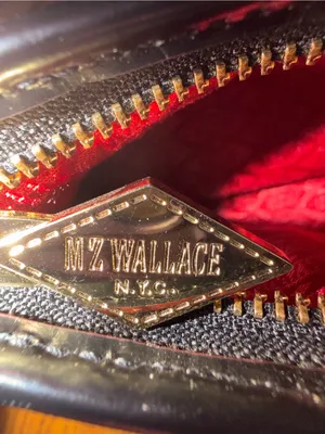 MZ Wallace Black Wristlet with Gold Logo Plate thumbnail 3