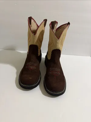 Ariat Brown, Cream and Pink Western Ankle Booties thumbnail 2