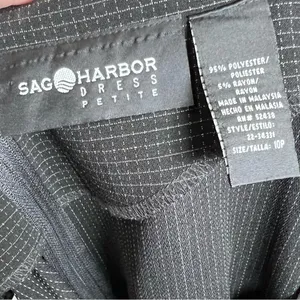 Vintage Sag Harbor black patterned dress maxi dress jacket suit size petite 10P thumbnail 10