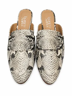 Franco Sarto Women’s Snakeskin Print Mule Loafers - Slip-On Flats. Size: 7 thumbnail 1