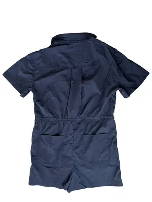 Sweaty Betty Women’s Anytime Short Sleeve Romper Navy Blue Nylon Zip Front Sz S thumbnail 6