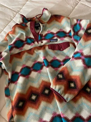Patagonia Synchilla Fleece Pullover Women’s Desert Snap Red Wild Aztec Large thumbnail 1