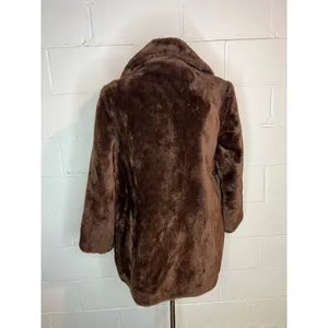 Faux fir coat brown double breasted 1970s Size undefined thumbnail 5