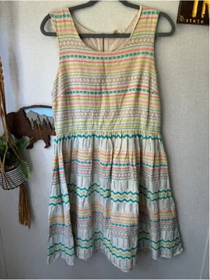Anthropologie Kenji Mini Dress Embroidered White Size 12 thumbnail 2