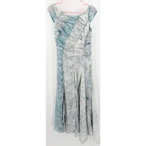 FREE PEOPLE Dress Size 2 Heart to Heart Midi Fairy Ocean Blue Ruched Flowy NWT thumbnail 4