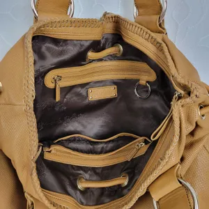 Kate Landry Womens Purse Shoulder Bag One Size Brown Camel Leather thumbnail 2