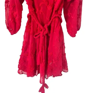 Anthropologie Mare Mare Amal Red Textured Mini Dress NEW thumbnail 4