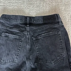 Abercrombie “The dad high rise” asymmetric criss cross waistband washed black grey gray thumbnail 9