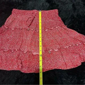 PRINCESS POLLY red floral print mini skirt size 0 women’s thumbnail 6