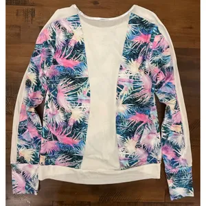 EleVen by Venus Williams Tropical Palm Mesh Back Long Sleeve Athletic Top Small thumbnail 2