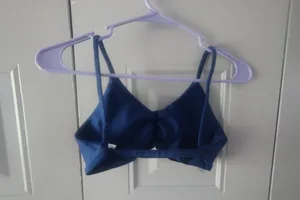Ankley Fitness Fit Jump workout exercise sporty sports bra in navy blue and white size medium. thumbnail 5