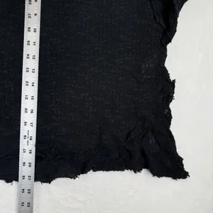 We The Free Free People Black Cotton Cropped Oversized Knit Sweater‎ Large thumbnail 4