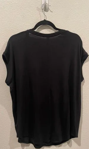 ATHELTA Round Neck Short Sleeve Black Top thumbnail 4