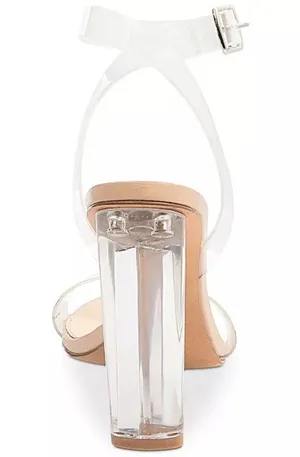 Steve Madden Camille Lucite Clear Block Heel Dress Sandals Size 8 thumbnail 5