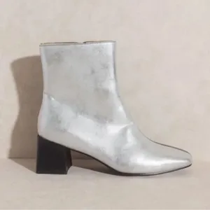 Oasis's Society Color Block Silver Black Anke Boots(Size 8.5) Silver thumbnail 3