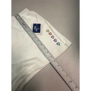 Roller Rabbit Target White Disco Heart Sweatshorts Small NWT thumbnail 4