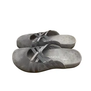 Vionic Claire Gray Suede Slide Sandals Orthotic Comfort Women’s 6 Travel Walking thumbnail 2