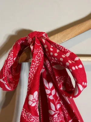 House of Harlow 1960 Linen Bandana Print Mini Dress Women Medium Red Bow Revolve thumbnail 9