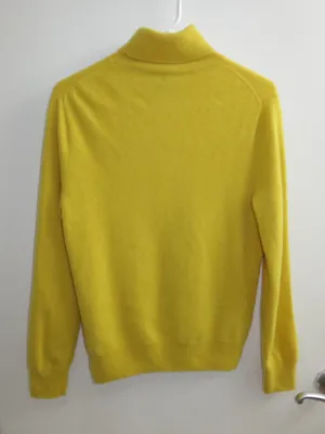 J. Crew Women’s Yellow Turtleneck Sweater 100% Cashmere Size S thumbnail 2