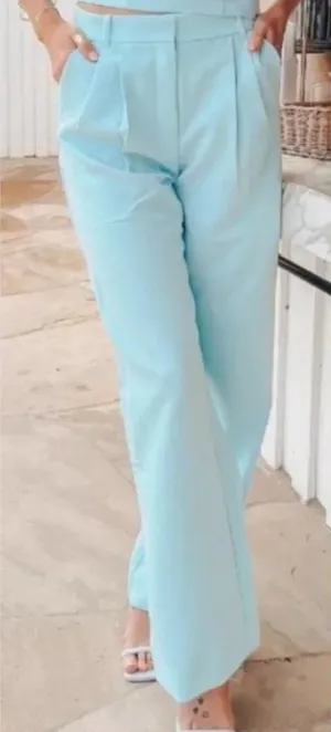 Abercrombie Sloane Tailored Pleated Trouser Pant in Sky Blue thumbnail 1