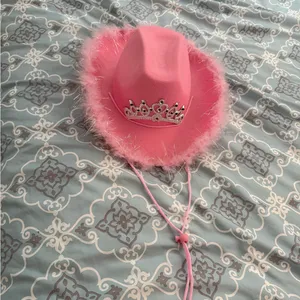 Pink Cowgirl Hat with Silver Tiara thumbnail 4