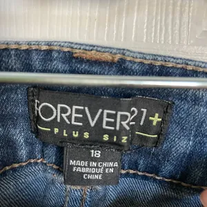 Forever 21 blue denim skinny jeans distressed thumbnail 3