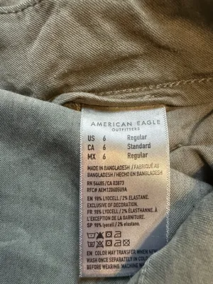 American Eagle Olive Green Super High Rise Baggy Wide Leg Pants‎ Size 6 thumbnail 8