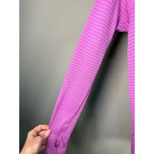 Lululemon Swiftly Tech Long Sleeve Crew‎ Ultra Violet Purple Stripe Size 10 thumbnail 4