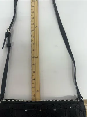 GUESS Black Logo-Pattern Crossbody with Gold Accent thumbnail 8