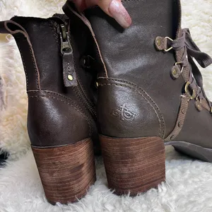 OTBT LEATHER Ankle BOOTS Oregon Heel Hiker Brown thumbnail 6