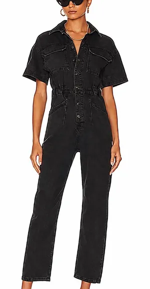 Free People Marci Coveralls Black thumbnail 1