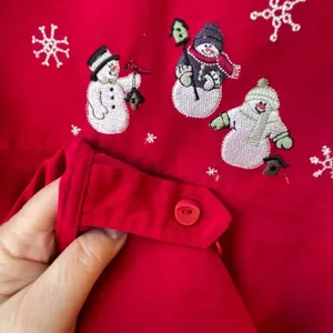 Christopher & Banks size Large embroidered snowman lightweight jacket thumbnail 4