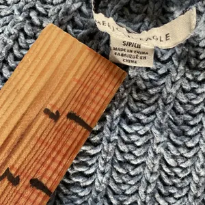 American Eagle Chunky Cardigan Blue Gray Knit Button Front Sweater Women’s thumbnail 6