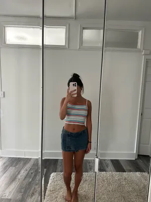 Edikted Asymmetric Denim Wrap Skort thumbnail 3