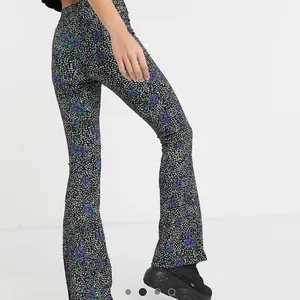 TOPSHOP Floral Flare Pants Womens 6 Boho Chic School Maximalist Funky Unique Fun thumbnail 7