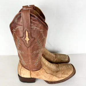 Resistol Ranch Lucchese Women's Genuine Ostrich Leg Cowboy Boots Size 7 Exotic thumbnail 2