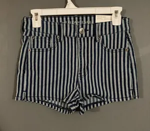 American Eagle Next Level Stretch Hi Rise Pinstripe Shorts Size 4 NWT thumbnail 1