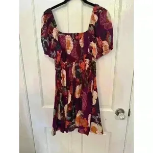 Band of Gypsies Floral Short Sleeve Purple Dress size S NWT‎ thumbnail 4