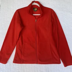 Bass Pro Shops Women's Jacket M Red Full Zip Mock Neck Pockets Long Sleeve thumbnail 1