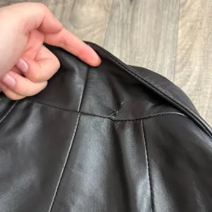 Vintage Jaclyn Smith retro y2k black Leather Blazer Jacket thumbnail 7