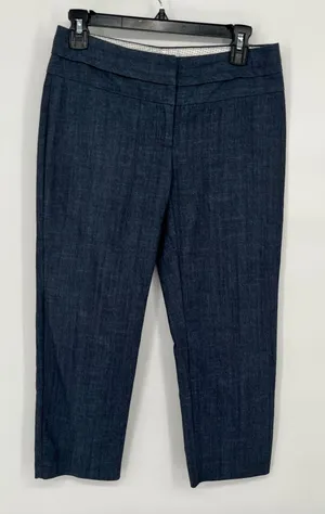 Maurices I Am Smart Crop Pants Women 0‎ Blue Indigo Cotton Blend Preppy Stretch thumbnail 1
